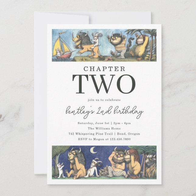 Storybook Wild Things Birthday Chapter Theme Invitation (Front)