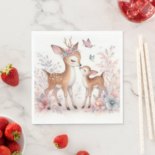 Storybook Woodland Babies Deer Love Napkin