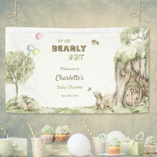 Storybook Woodland Bearly Wait Baby Shower Banner