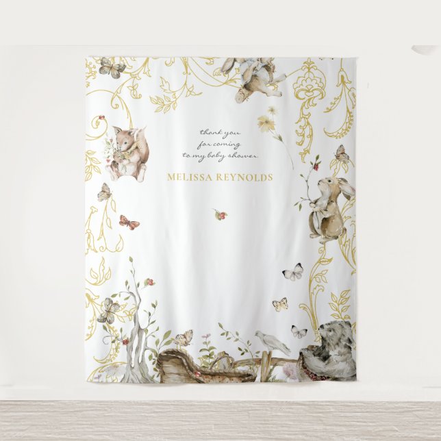 Storybook | Woodland Forest Baby Shower Tapestry (Front)