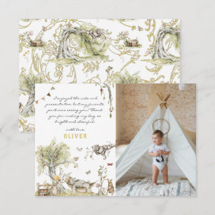 Storybook Woodland Forest Photo Thank You Card