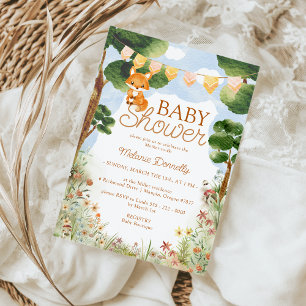 Storybook Woodland Fox Baby Shower Invitation