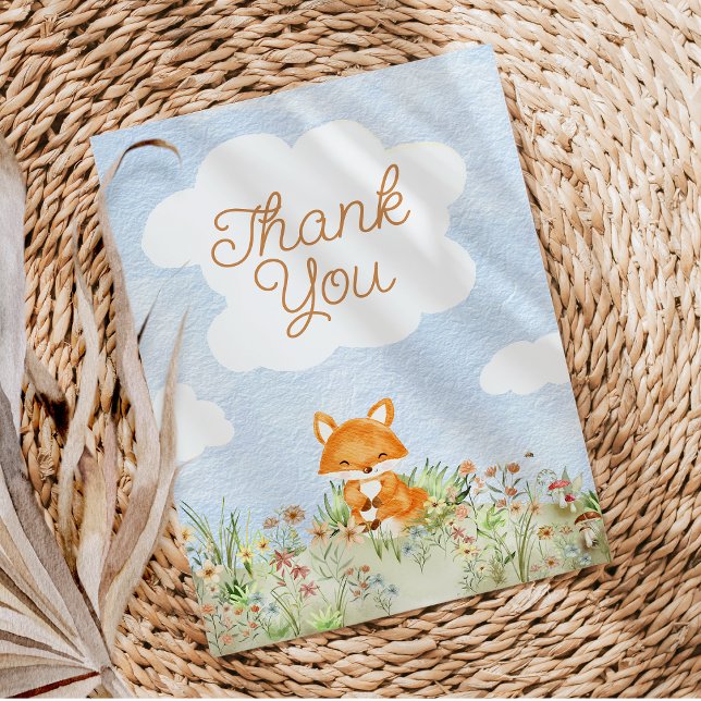 Storybook Woodland Fox Baby Shower Thank You Card (Creator Uploaded)