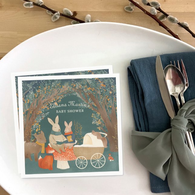 Storybook Woodland Friends Baby Shower Napkin (Creator Uploaded)