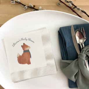 Storybook Woodland Friends Fox Baby Shower Napkin