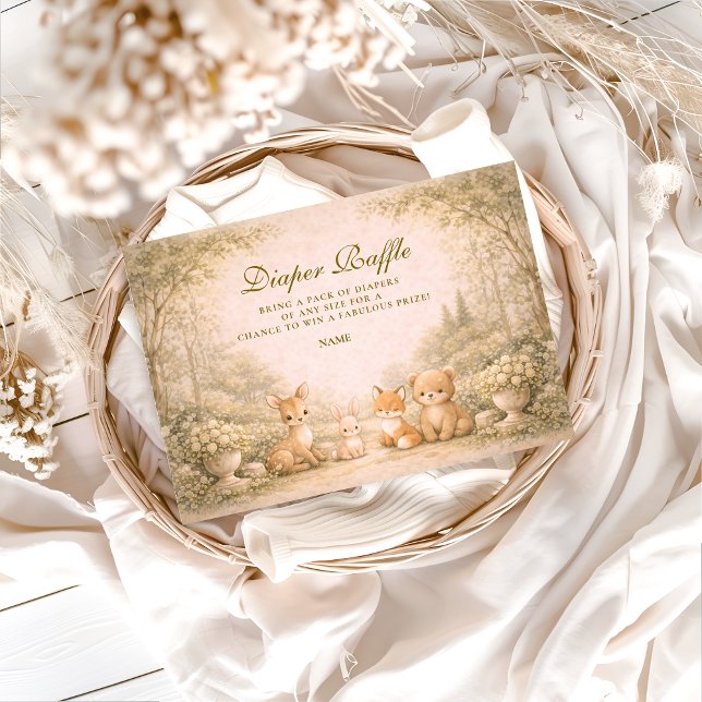 Storybook Woodland Garden Diapper Raffle  Enclosure Card (Creator Uploaded)