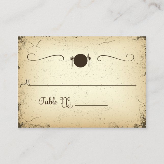 Storyline Formal Wedding Table Place Card (Front)