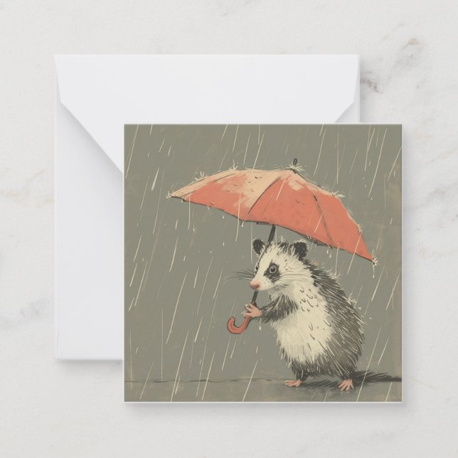 Storytelling Raindrops:Unleash Opossum Imagination Card (Front)
