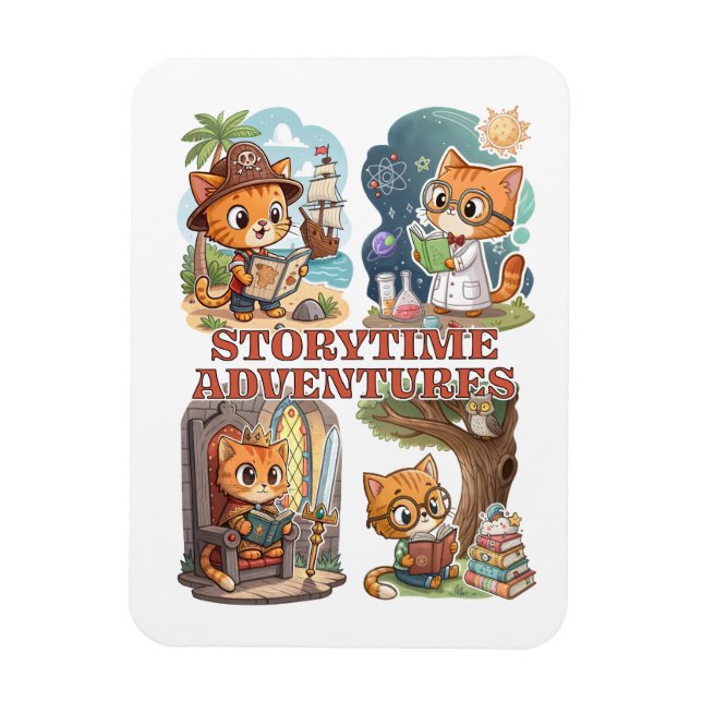 Storytime Adventures – A Journey Through Books Magnet (Vertical)