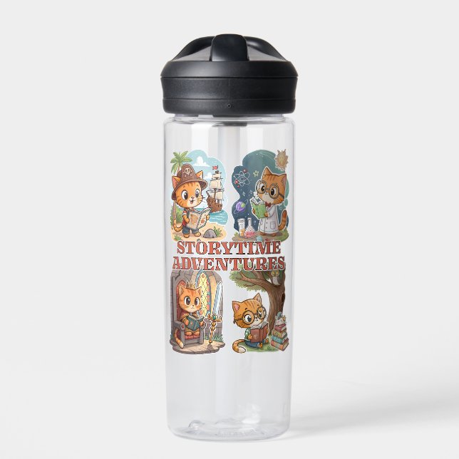 Storytime Adventures – A Journey Through Books Water Bottle (Front)