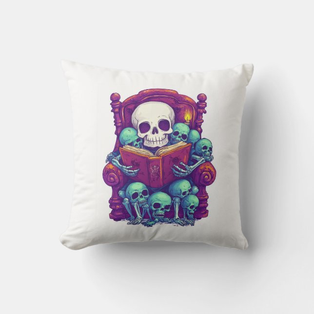 Storytime with Bones � Funny Bedtime Skeleton Cushion (Front)