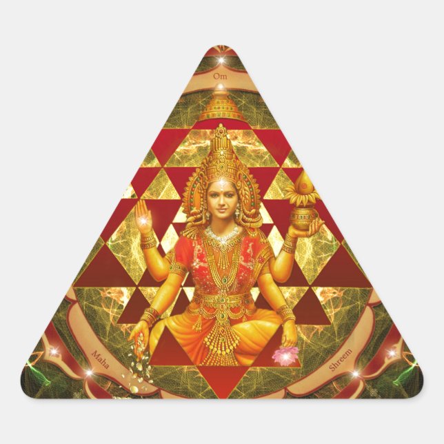 Stotram on Devi Lakshmi- Shri yantra Triangle Sticker (Front)
