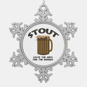 Stout snowflake pewter christmas ornament