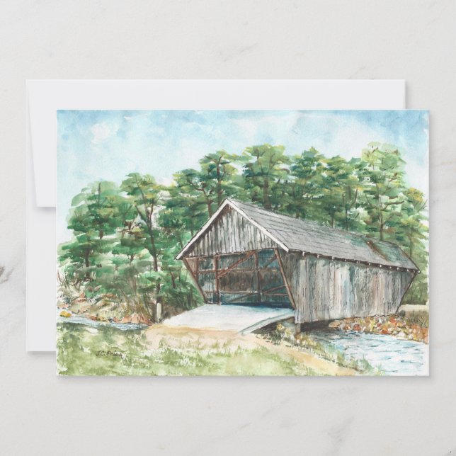 Stovall Mill Covered Bridge Watercolor (Front)