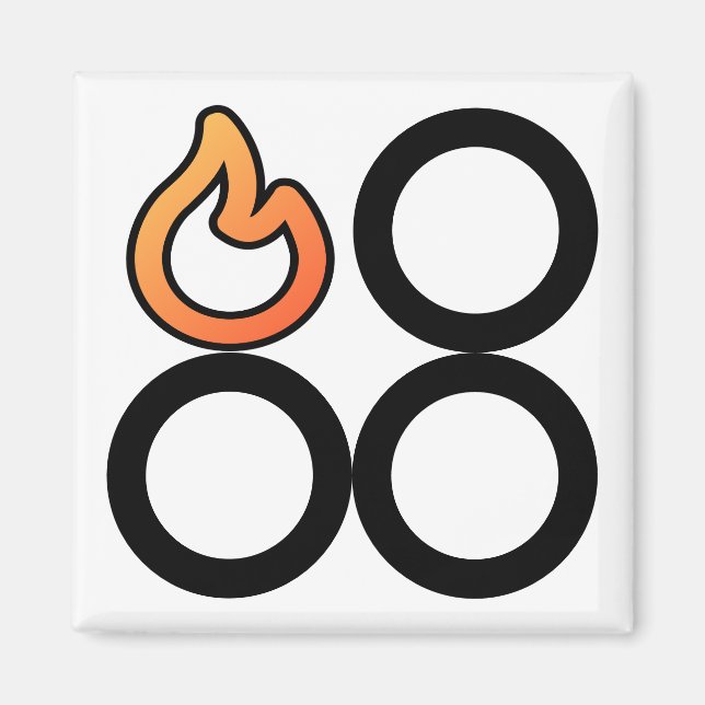 Stove Knob Rear Left Burner Control Label Magnet (Front)