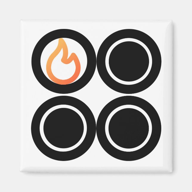 Stove Knob Rear Left Position Burner Control Label Magnet (Front)