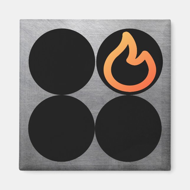 Stove Knob Rear Right Burner Control Label Magnet (Front)