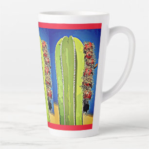 Stove Pipe Cactus in Bloom Latte Mug