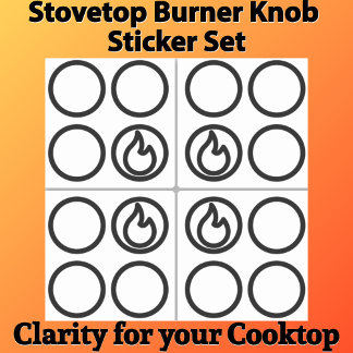 Stove Top Knob Burner Label Guide Set