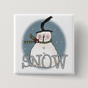 Stovepipe Hat Snowman T-shirts and Gifts 15 Cm Square Badge