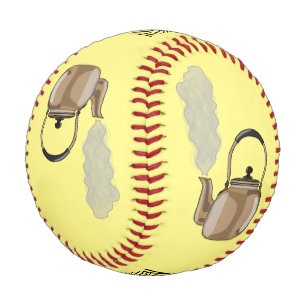 Stovetop or hob kettle cartoon illustration baseball
