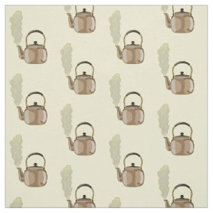 Stovetop or hob kettle cartoon illustration fabric