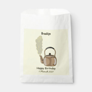 Stovetop or hob kettle cartoon illustration favour bags