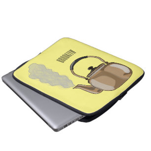 Stovetop or hob kettle cartoon illustration  laptop sleeve