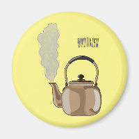 Stovetop or hob kettle cartoon illustration