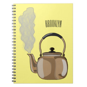 Stovetop or hob kettle cartoon illustration notebook