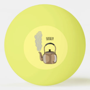 Stovetop or hob kettle cartoon illustration  ping pong ball