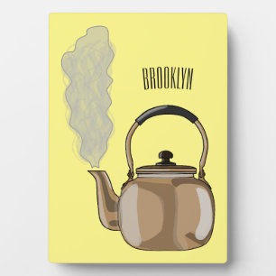 Stovetop or hob kettle cartoon illustration  plaque
