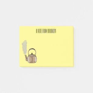 Stovetop or hob kettle cartoon illustration post-it notes