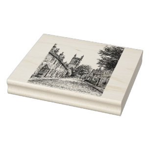 Stow-on-the-Wold Village Sketch, Cotswolds England Rubber Stamp