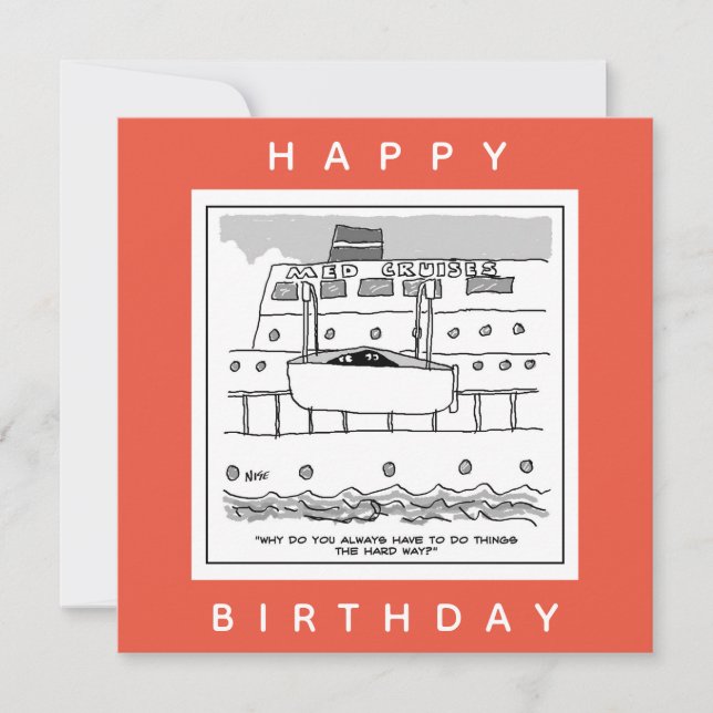 Stowaways on a Cruise Ship Cartoon Card (Front)