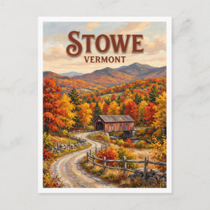 Stowe Country Road Vermont Postcard