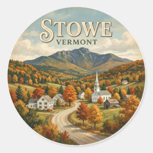 Stowe Vermont Classic Round Sticker
