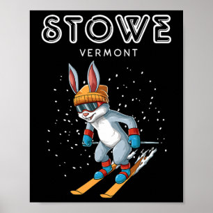 Stowe Vermont - Funny Ski Rabbit Poster