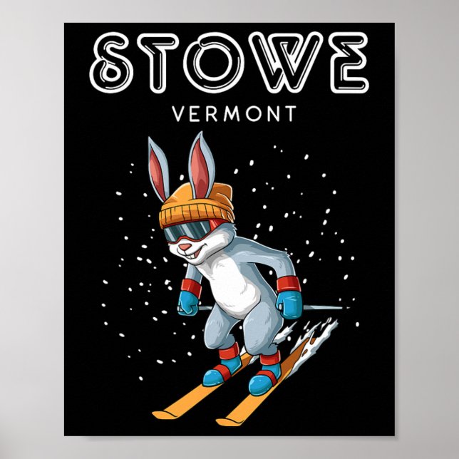 Stowe Vermont - Funny Ski Rabbit  Poster (Front)