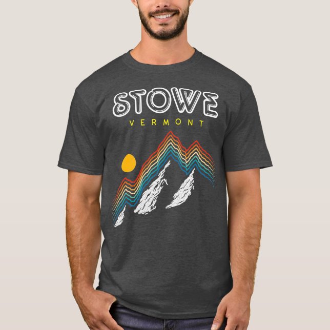 Stowe Vermont   Ski Resort 1980s Retro T-Shirt (Front)