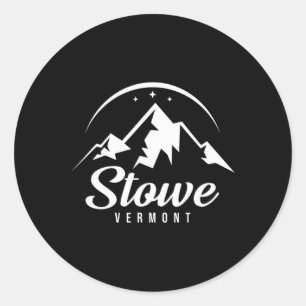 Stowe Vermont Ski Resort Skiing Snowboarding Classic Round Sticker