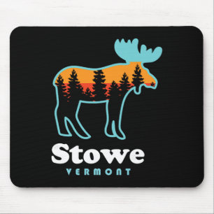 Stowe Vermont Skiing Mountains Stowe Vt Moose  Mouse Pad