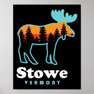 Stowe Vermont Skiing Mountains Stowe Vt Moose Poster