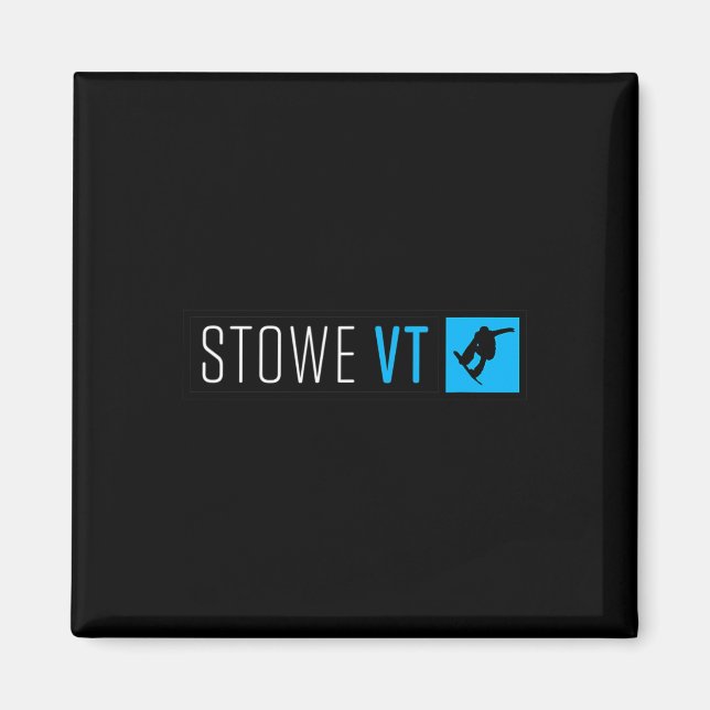 Stowe Vermont Snowboard Box Type  Magnet (Front)