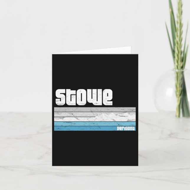 Stowe Vermont Vt Retro Vacation Skiing Snowboardin Card (Front)