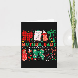 Stpartum Xmas Coquette Mother Baby Nurse Christmas Card