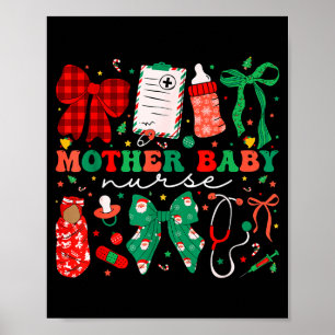 Stpartum Xmas Coquette Mother Baby Nurse Christmas Poster