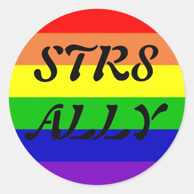 STR8 ALLY CLASSIC ROUND STICKER (Front)