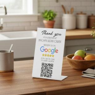 STR Google Review scan QR Code Short term  Pedestal Sign