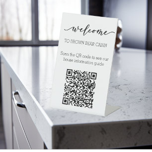 STR Guide QR Code Information guide Rental home Pedestal Sign